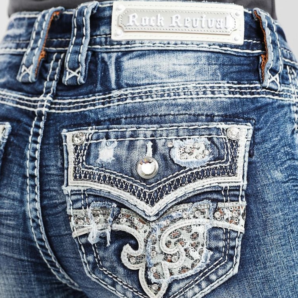 🐆NeW!!🐆 ROCK REVIVAL CELINDA CHEETAH ANIMAL PRINT STRAIGHT JEANS SIZE 27